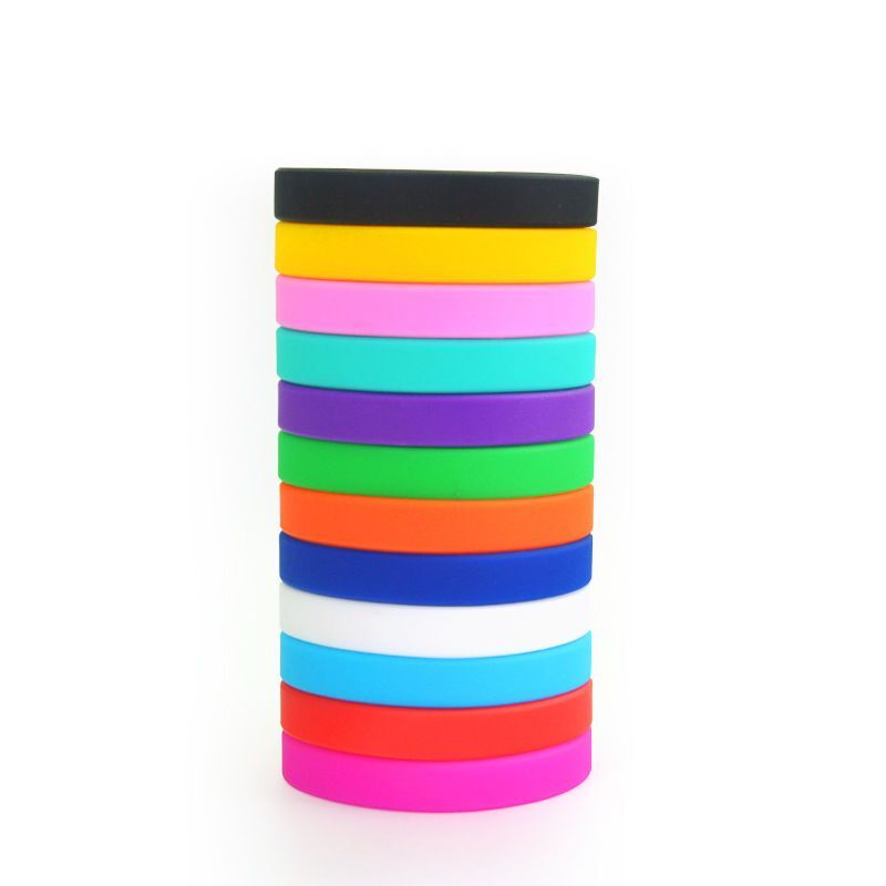12 Pack Silicone Wristbands Rubber Bracelets for Men Women Kids 12 Color Mixed