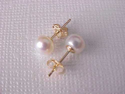 Wholesale AAA Akoya 6-7mm White Pearl Earrings 14k Gold Limited Time Promotion!