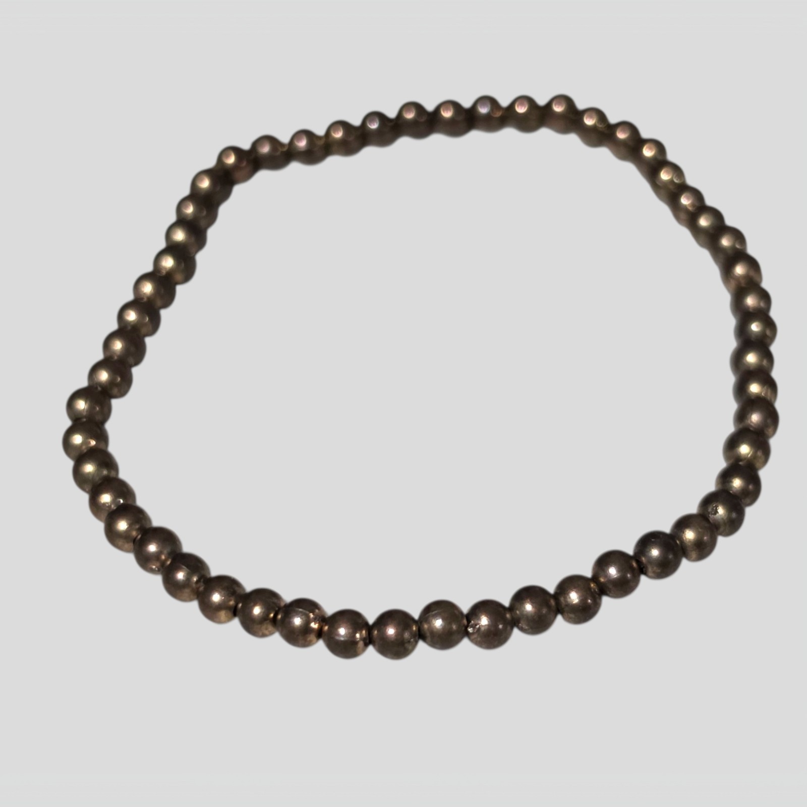 Bronze-Tone Metallic Bead Stretch Bracelet 7″ Minimalist Boho