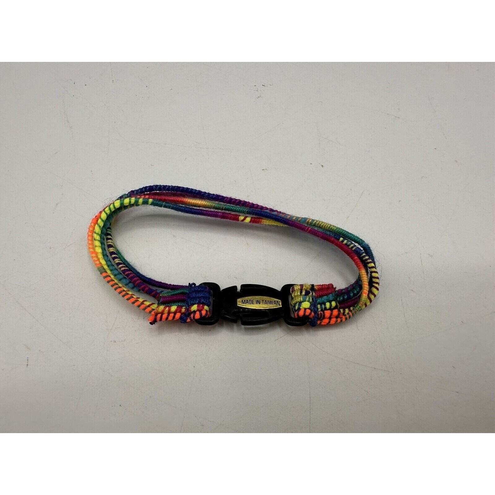 Vintage Gotcha Bracelet Adult Unisex 80s 90s Surf Skate Rainbow Rope Wrap