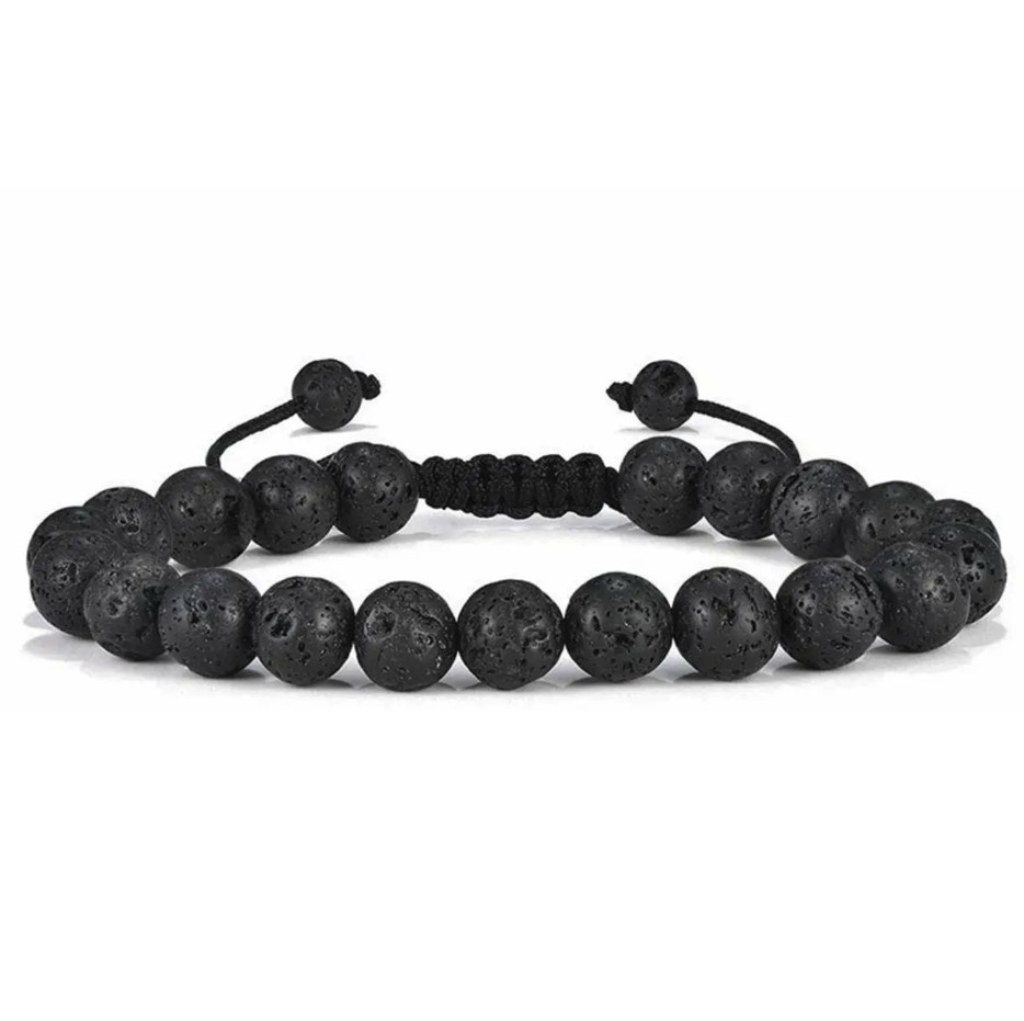 1pc 3 Style 8mm Natural Tiger Eye Lava Rock Handmade Men Bracelet Gift – NEW