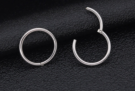 1Pc Seamless Hinged Segment Sleeper Clicker Ring Hoop Ear Lip Nose Septum Pierce