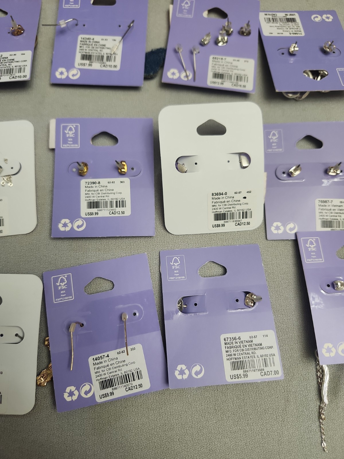 Claire’s Fashion Jewelry Pierced Earrings. Lot Of 21 Pieces