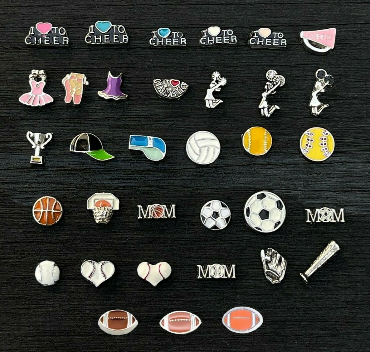 Floating Charm Sports Cheerleading Football Basketball Soccer for Glass Lockets