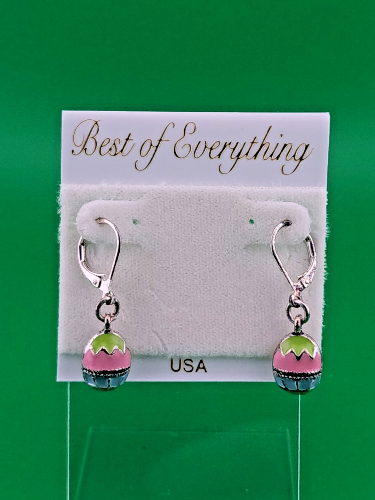 Easter Egg Pastel Silver Tone Leverback Earrings – Best Of Everything