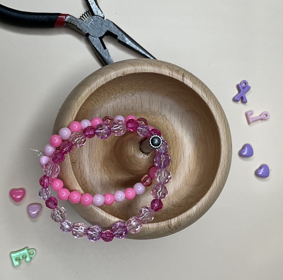 Pink clay Beads Multicolored Heart Bracelets 2
