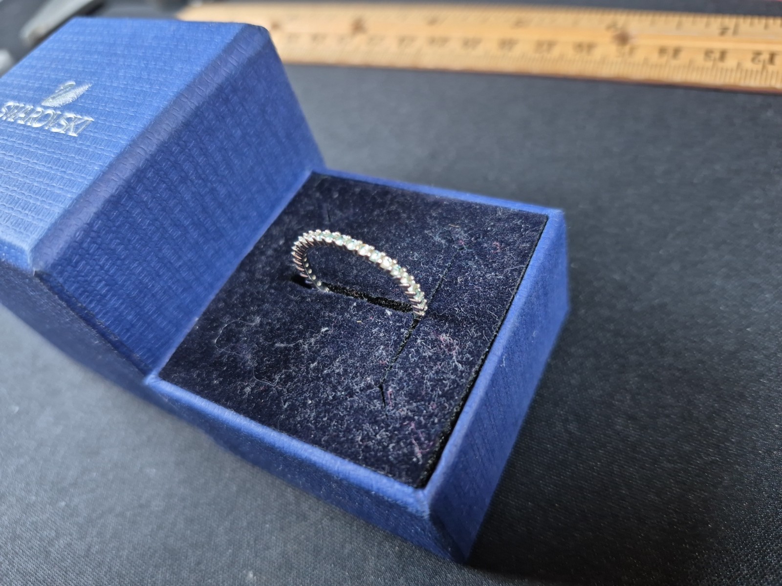 Swarovski Vittore Eternity Band Ring Clear Crystal Rhodium Size 55 US 7 w/ Box