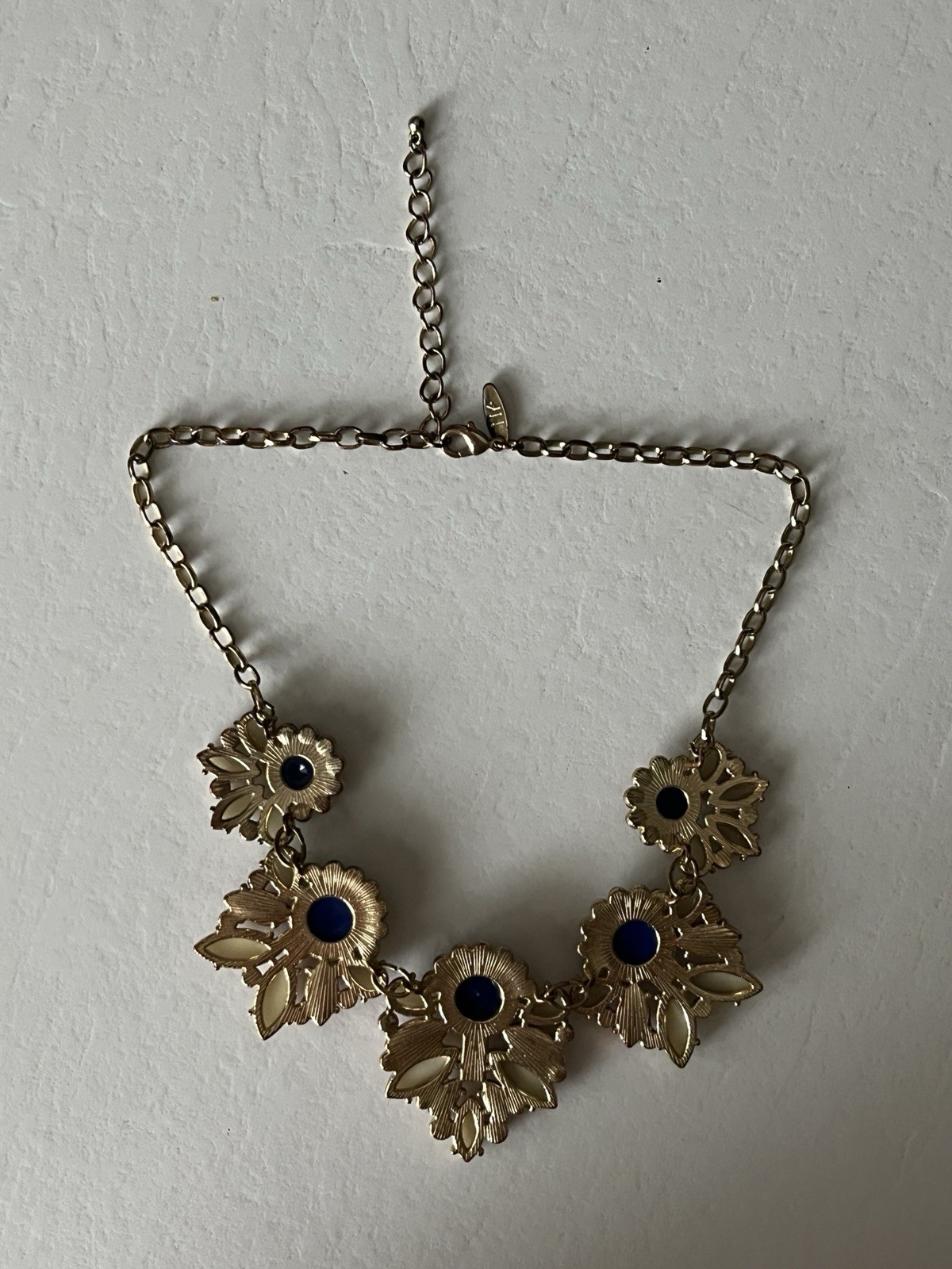 NY Gold Tone Multicolor Pendant Beaded Statement Necklace-17″=SEE DESCRIPTION