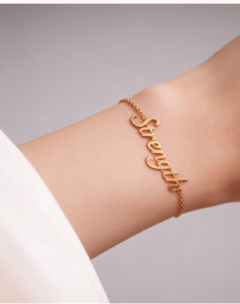 Handmade Custom Name Bracelet, Adjustable Personalized Stainless Steel Gift