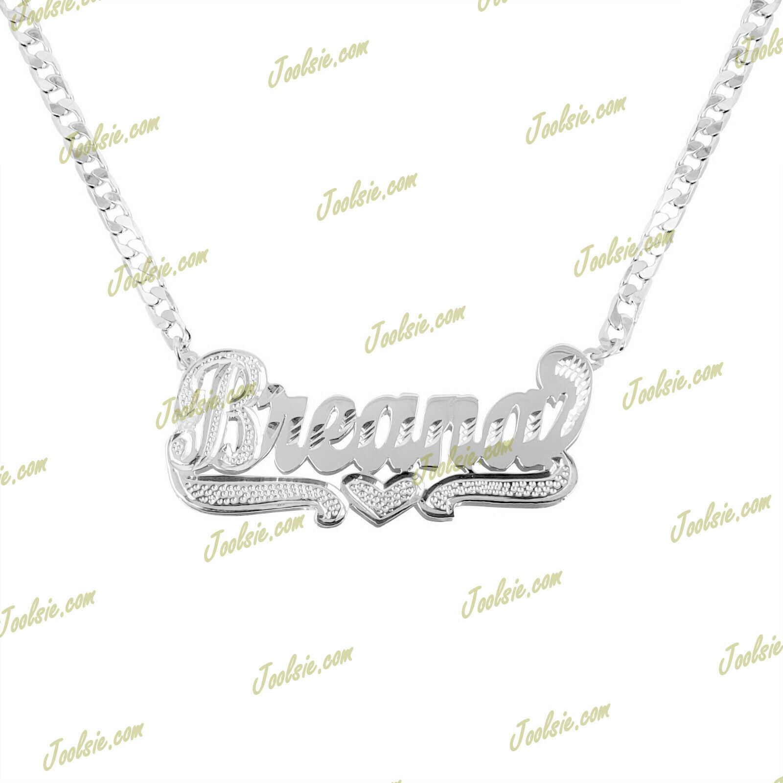 Personalized Gold Plated / 2TONE / SILVER DOUBLE Name Plate Necklace ANY NAME