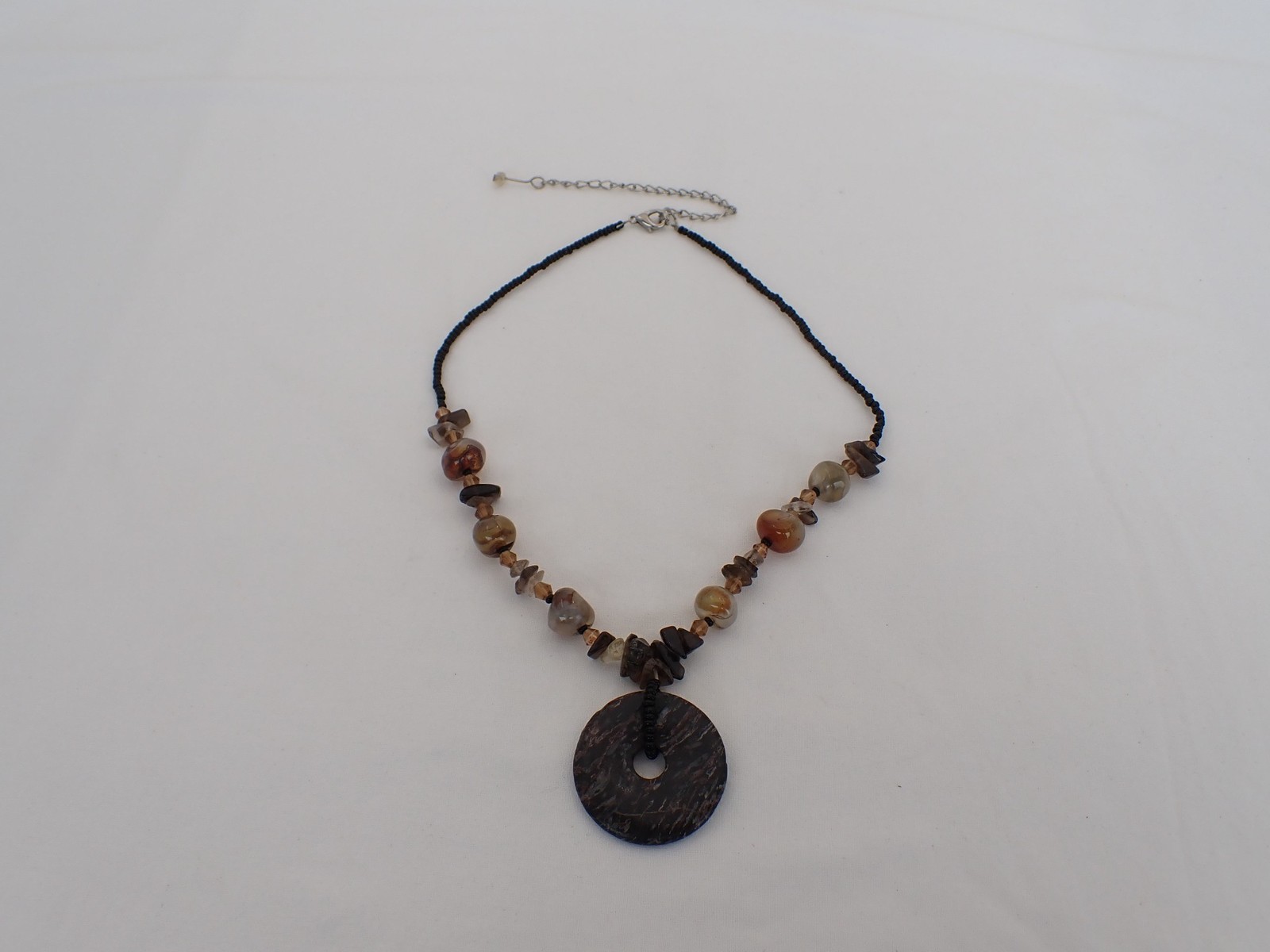 Estate Vintage Fashion 16″ to 18″ Polished Stone Necklace TG-20