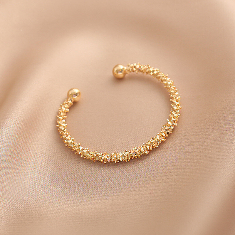 Woman 18K Gold Plated Fashion Starry Opening Bracelet Bangle Cuff
