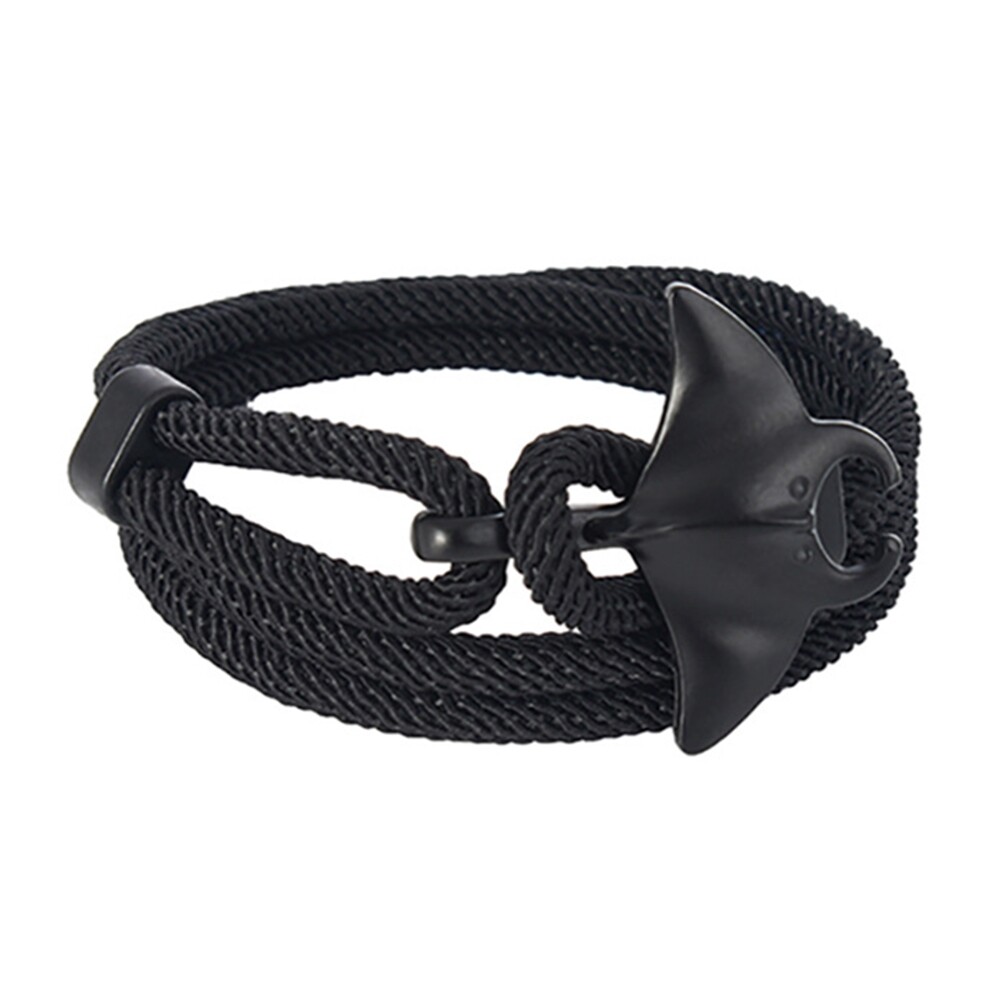 Manta Ray Devil Fish Design Milan Cord Nylon Rope Wrap Bracelet for Men & Women