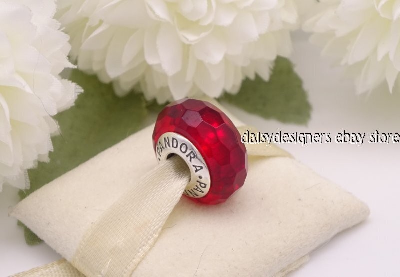 Authentic Pandora Red Fascinating Murano Glass Charm 791066 Retired