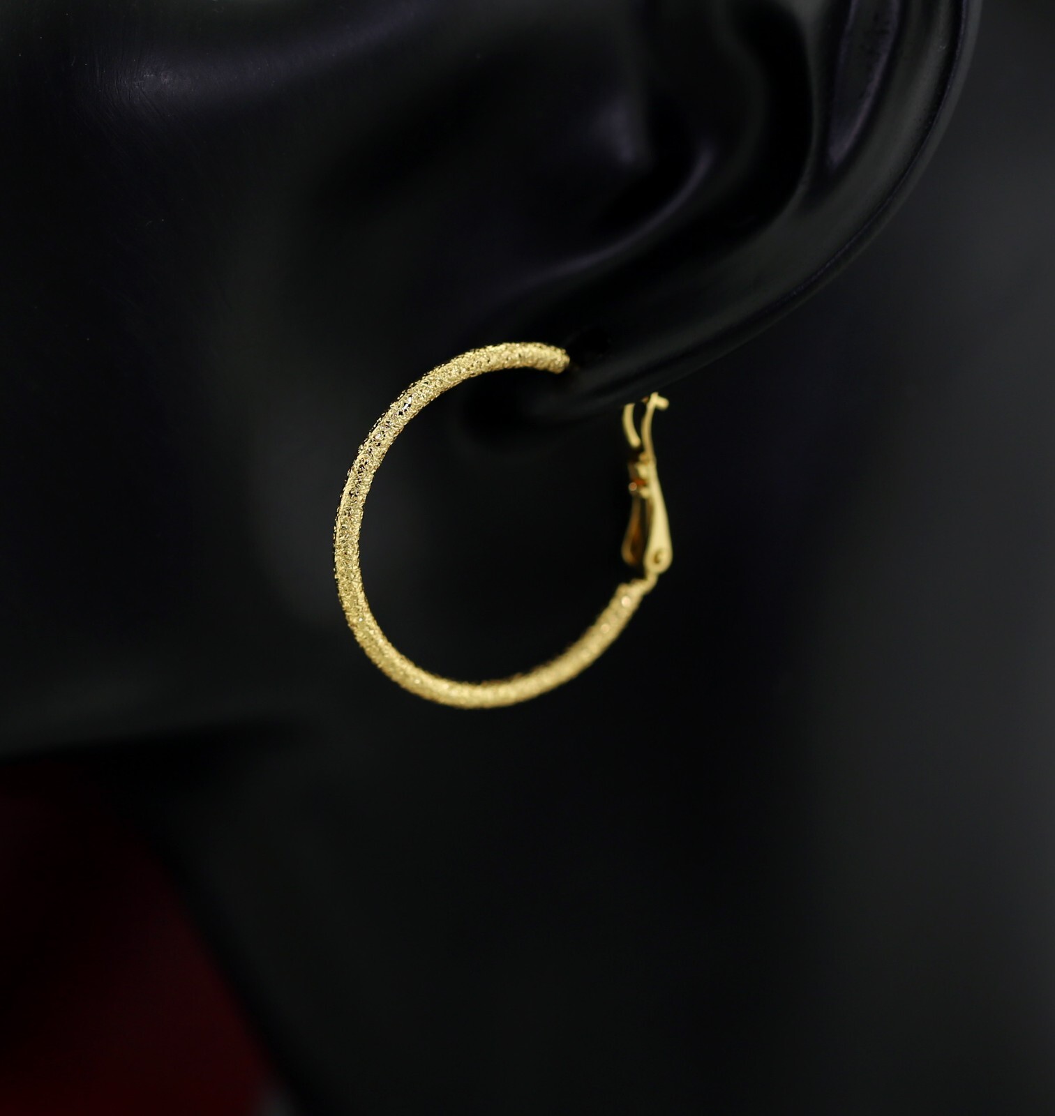9K YELLOW GOLD FILLED STARDUST 30MM / 50MM /60MM ROUND DANGLE HOOP EARRINGS GIFT