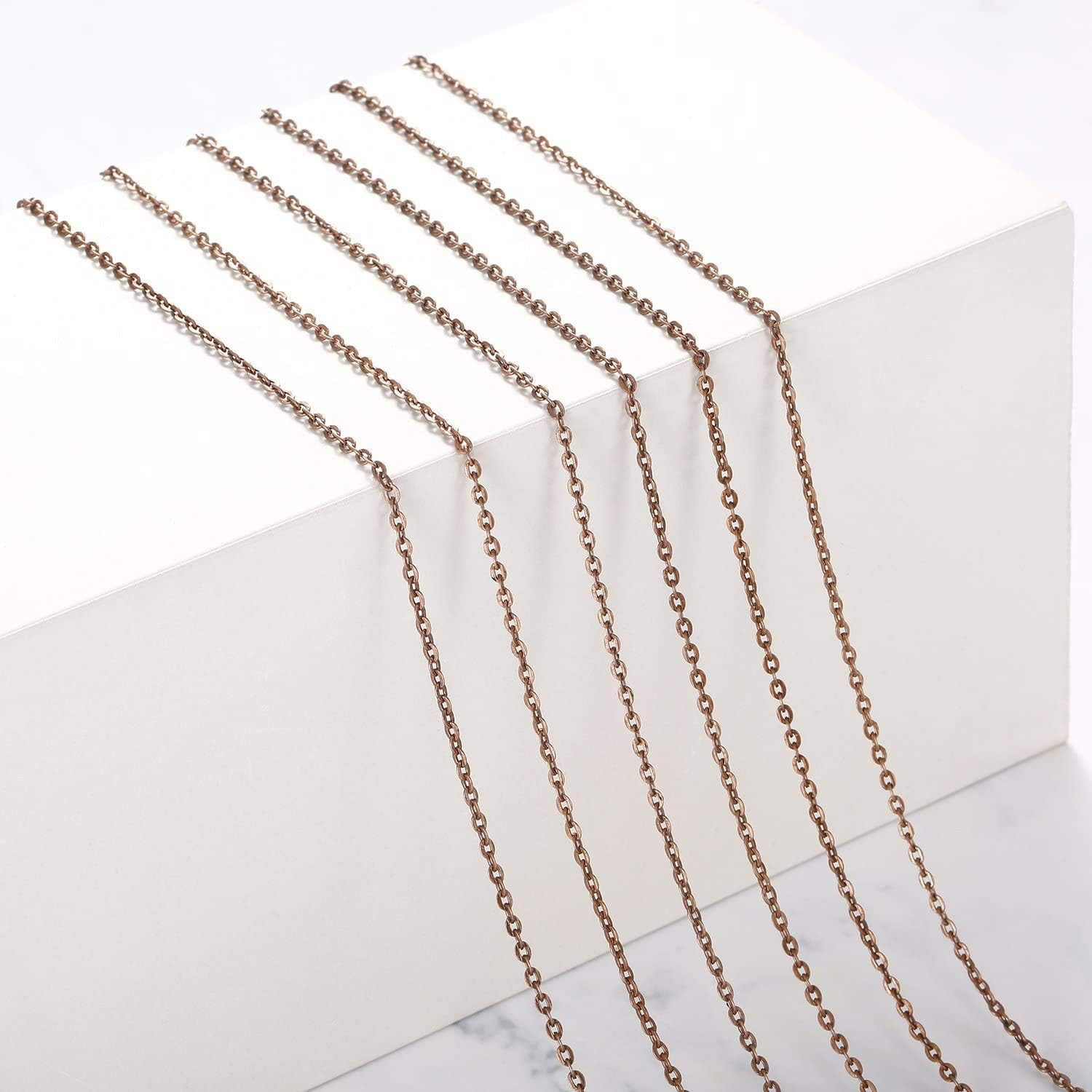 24 Pack Antique Red Copper Cable Chain Necklace Twisted Link Chain for Jewelry M
