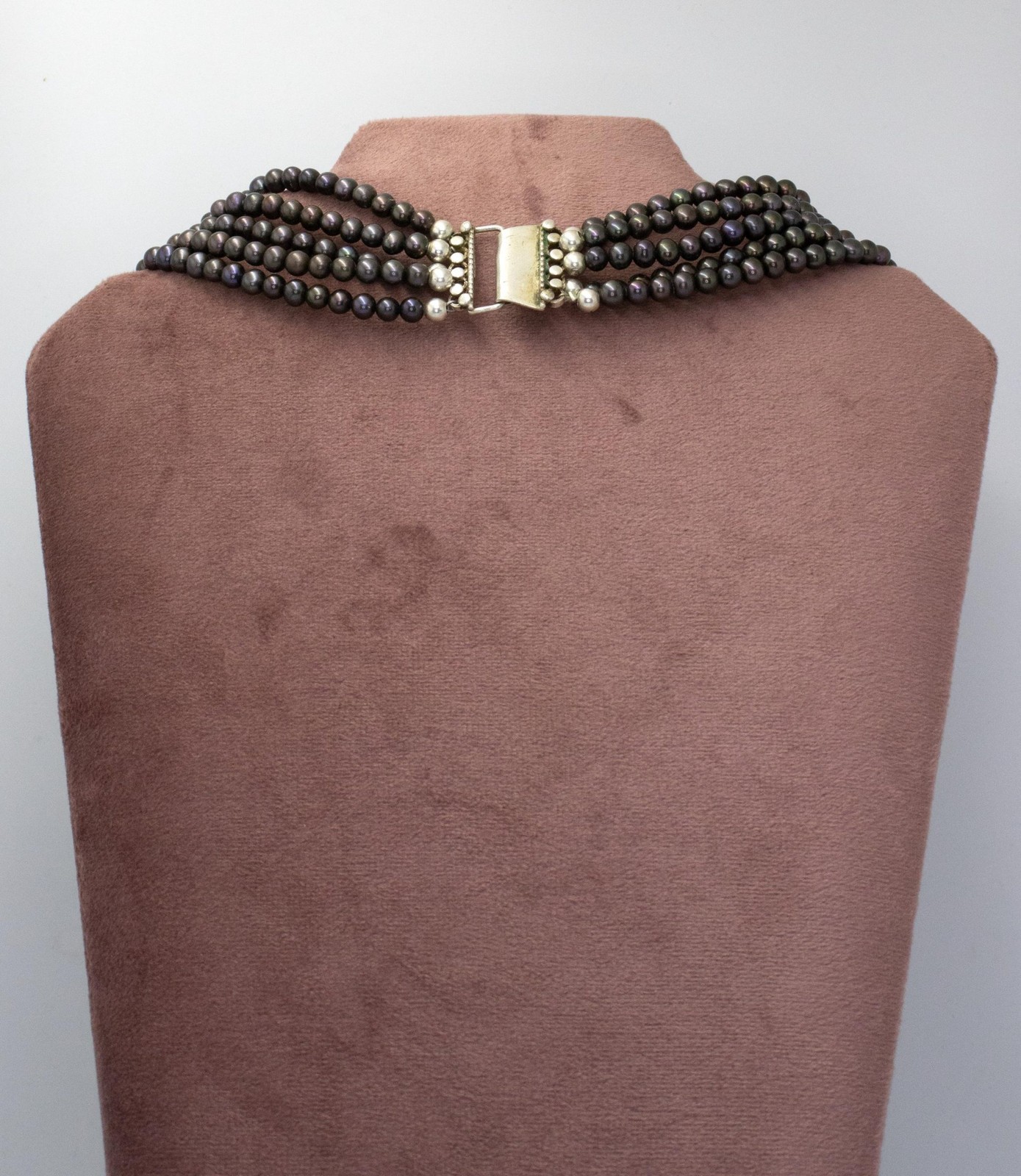 Peasant Garnet Necklace: Historic Silver Necklace with Hematite