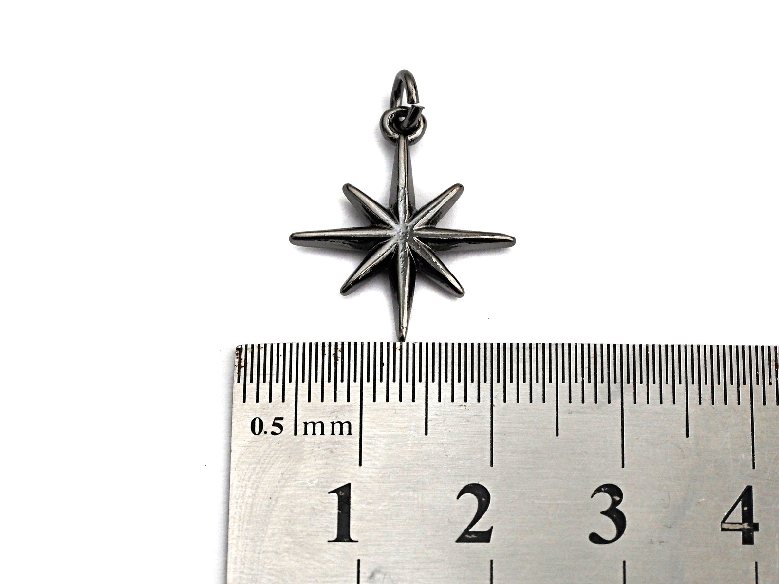 North Star Shaped Pendant/Charm, North Star Cubic Zirconia Pendant