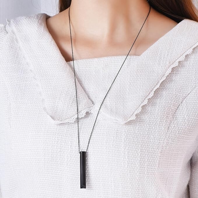 Anxiety Necklace Mindful Breathing Necklace Stainless Steel Meditation Jewelry