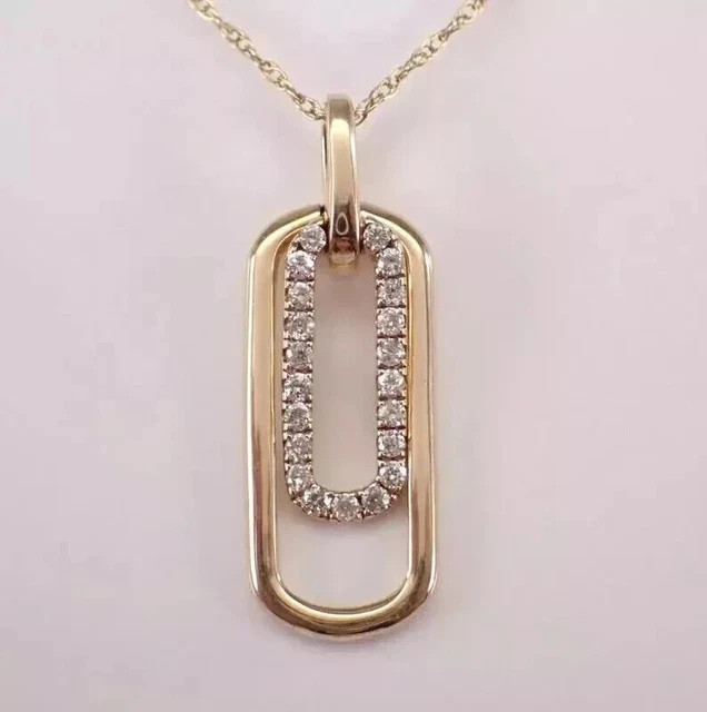 Women’s Charm Beauty Pendant Necklace Simulated Diamond 14K Yellow Gold Plated