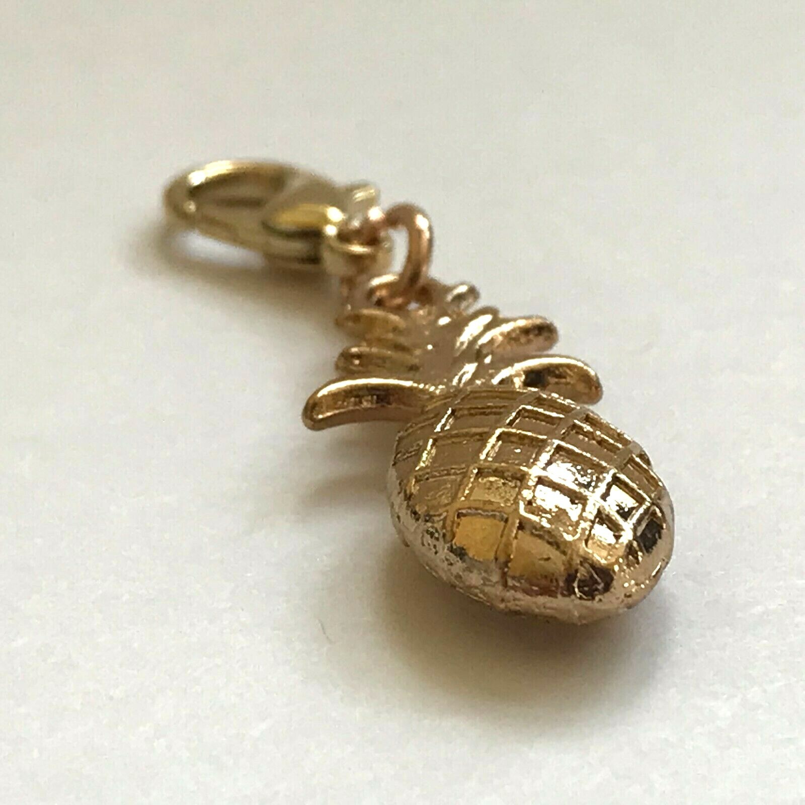 Gold Pineapple Charm Clip On Zipper Pull Purse Hawaiian Island Life Plated