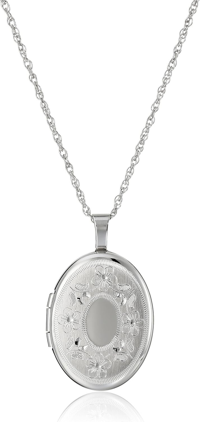 Oval Hand Engraved Locket Necklace, 18″