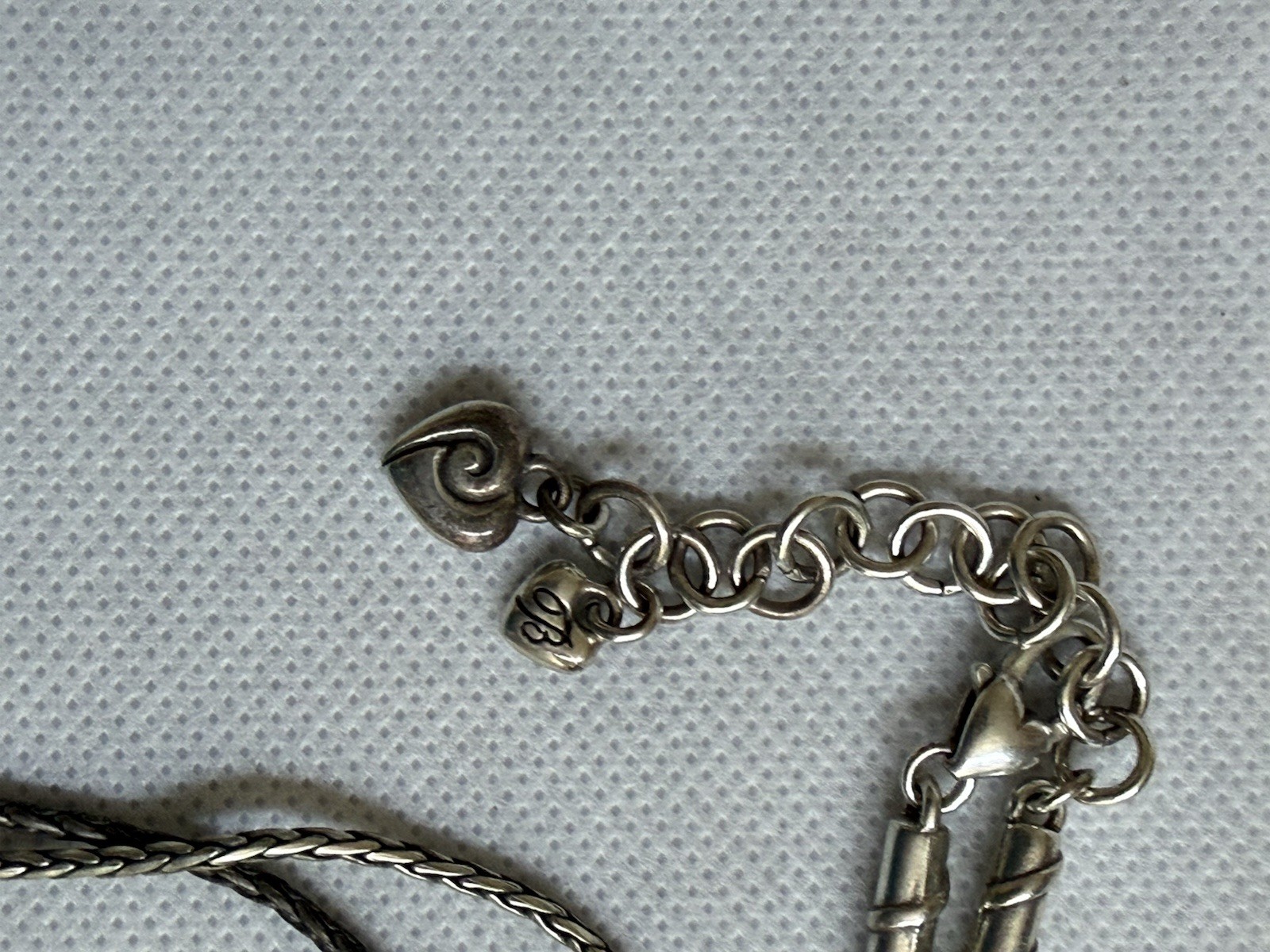 Brighton Silver Tone Rope Chain Necklace w/ Simulated Pearl Ends Lobster Clasp