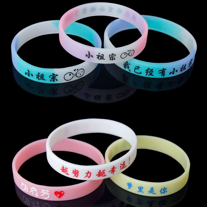 Custom Silicone Wristbands Personalized Name Slogan Glow Bracelets Events Gift
