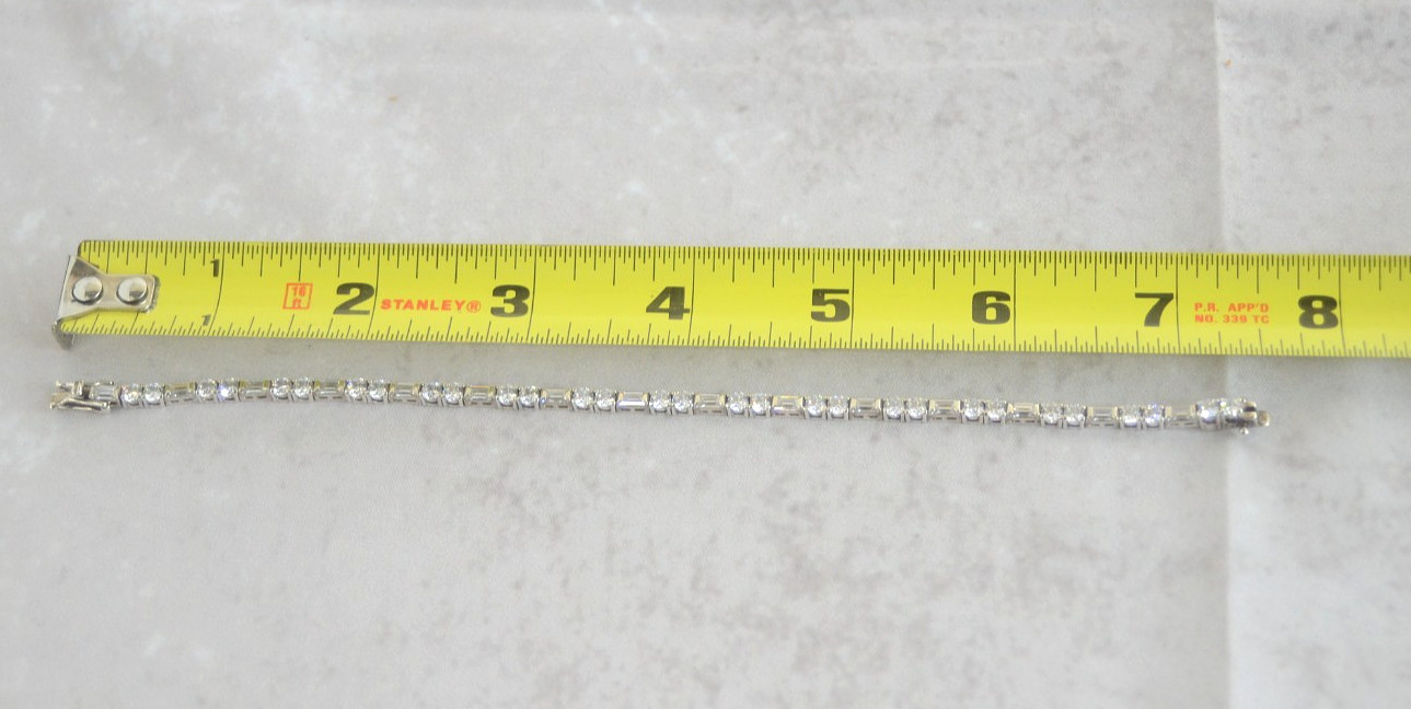 QVC Diamonique Sterling Silver Tennis Bracelet Jewelry S 925 DQ CZ Korea