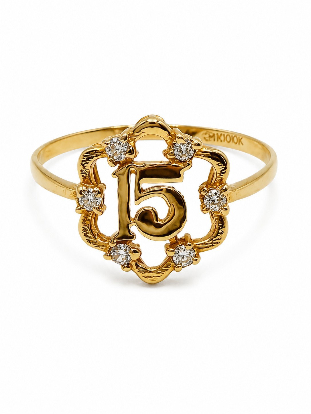 10K Solid Gold Quinceñera Ring Size 8 Anillo Flor Quinceañera Oro Solido 10K #8