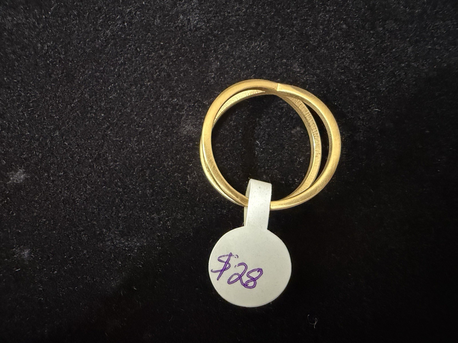 Gold Crisscross X-Ring Size 9