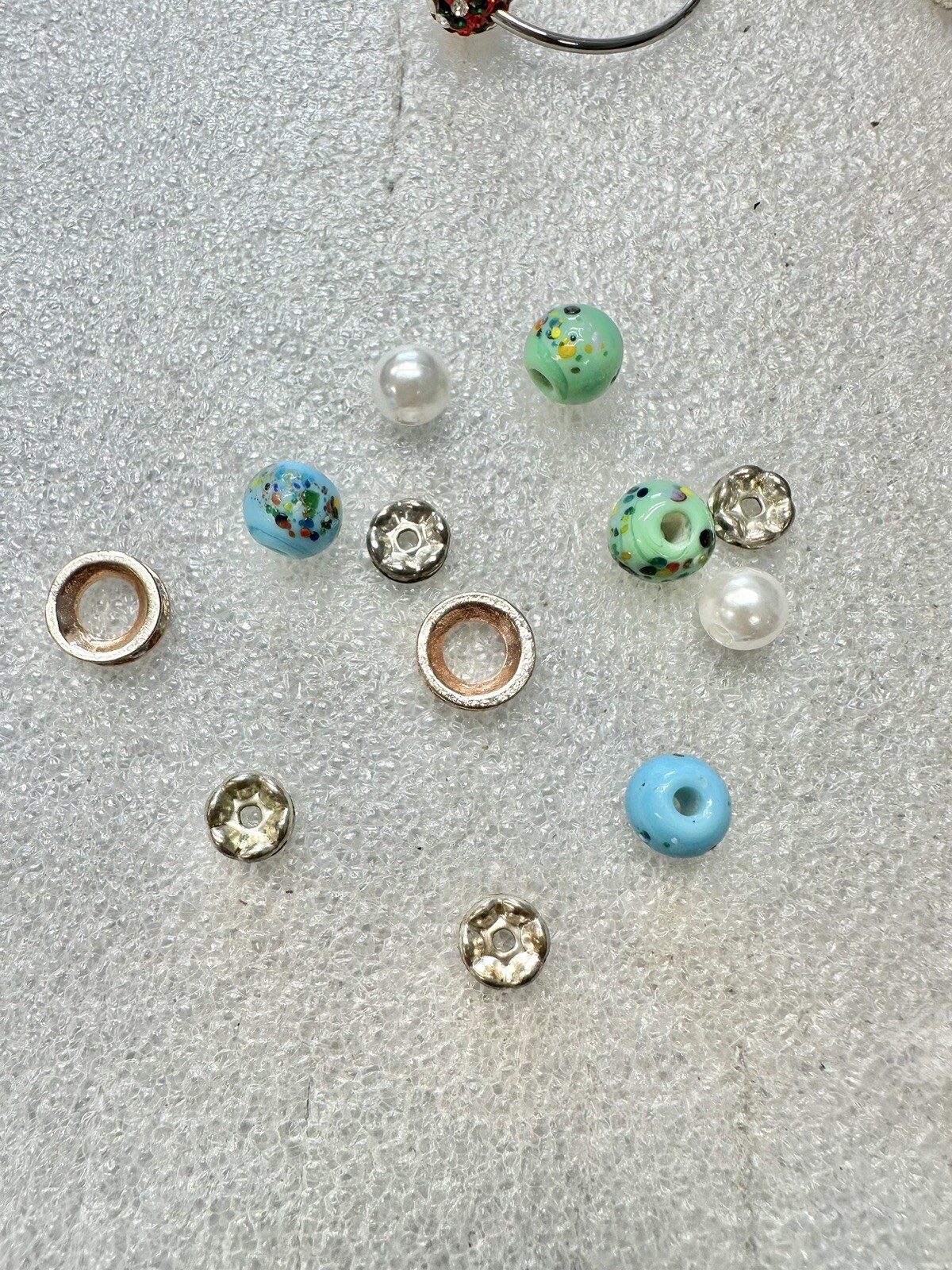 ATI BRCH Multi Interchangeable Bead & Hoop Silver Tone Earring Set