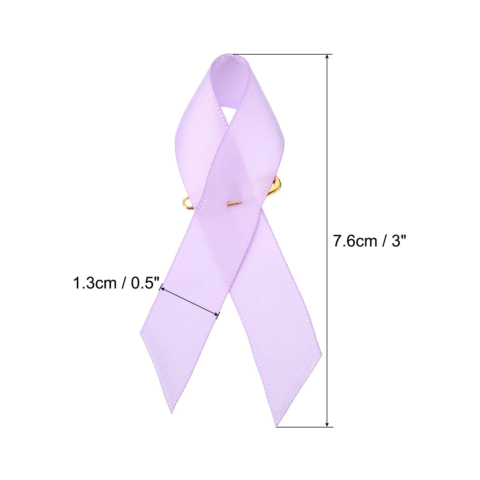 50 Pieces Lavender Polyester Ribbon Satin with Safety Pins