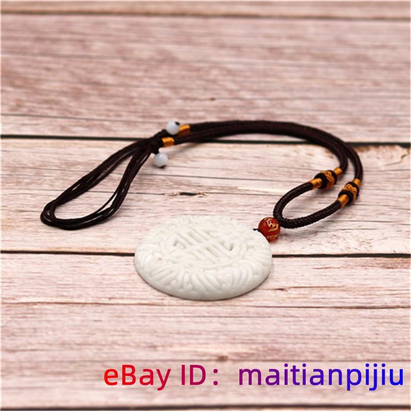 Jade Bat Pendant Necklace Natural Jewelry Charm Carved Gifts Amulet for White