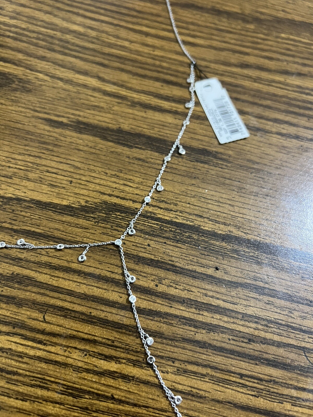 CRISLU 925 Cubic Zirconia Adjustable Y Necklace