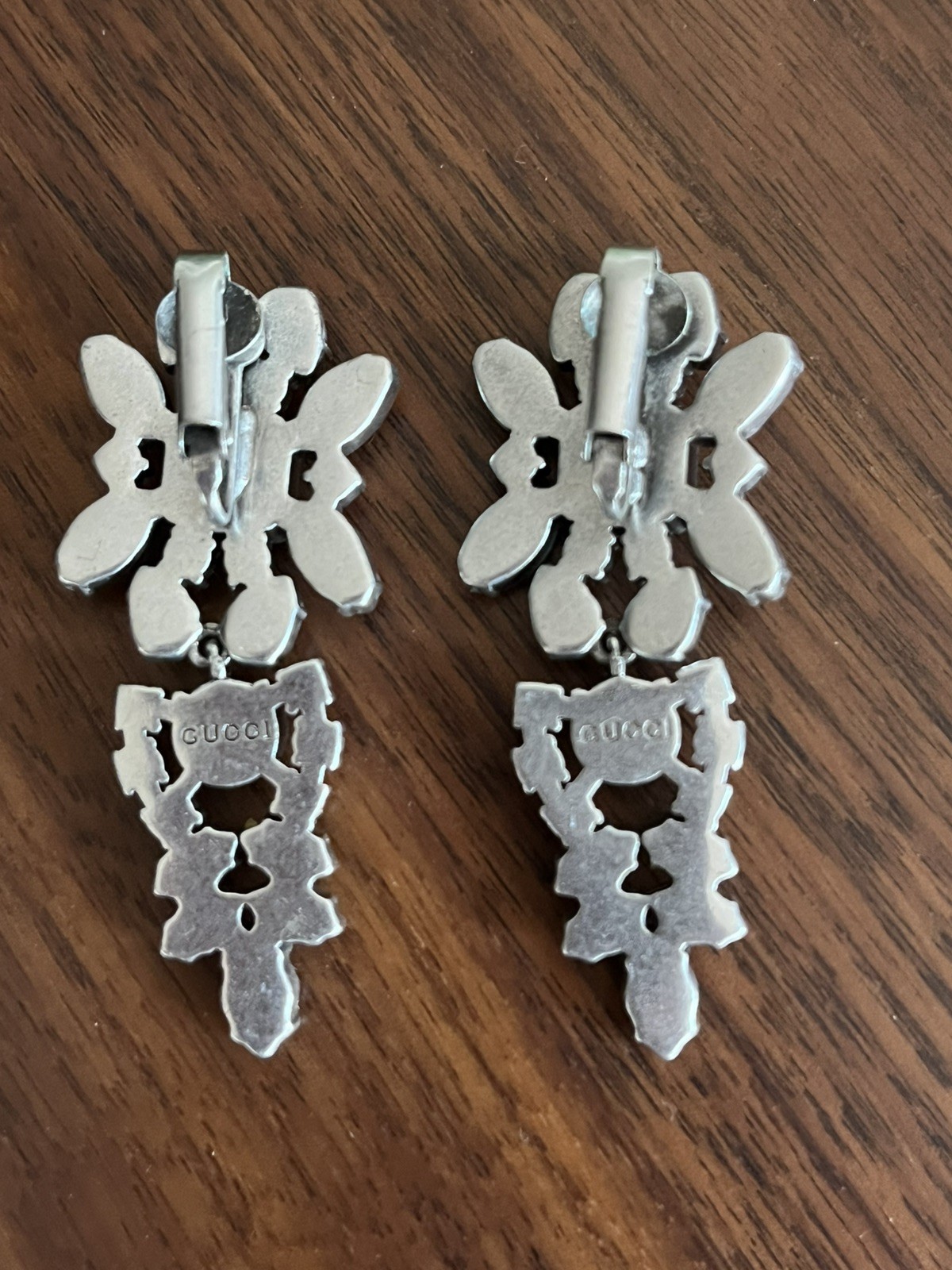 Gucci Silver Crystal Interlocking G Earrings Gucci