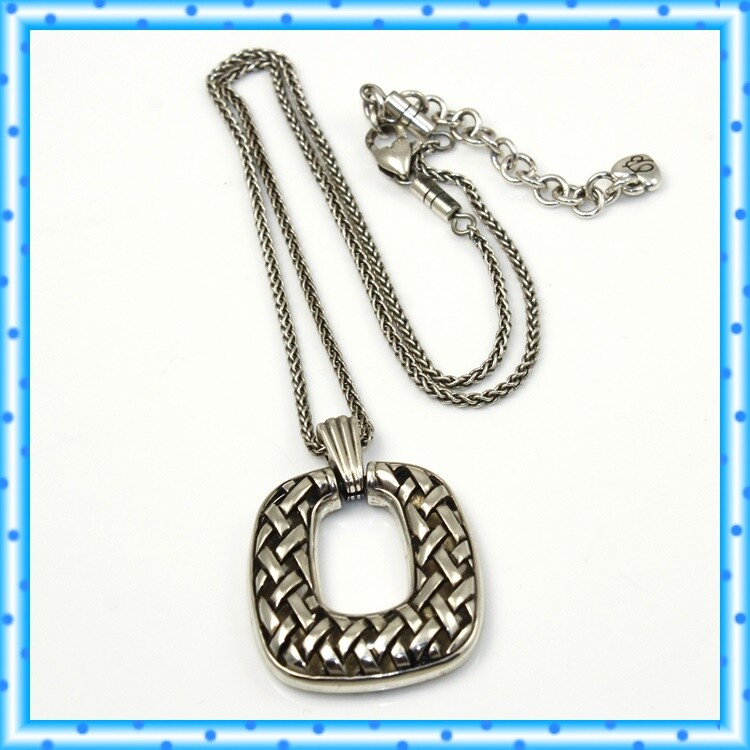 Brighton Antika Silver Weave Pendant Retired Necklace