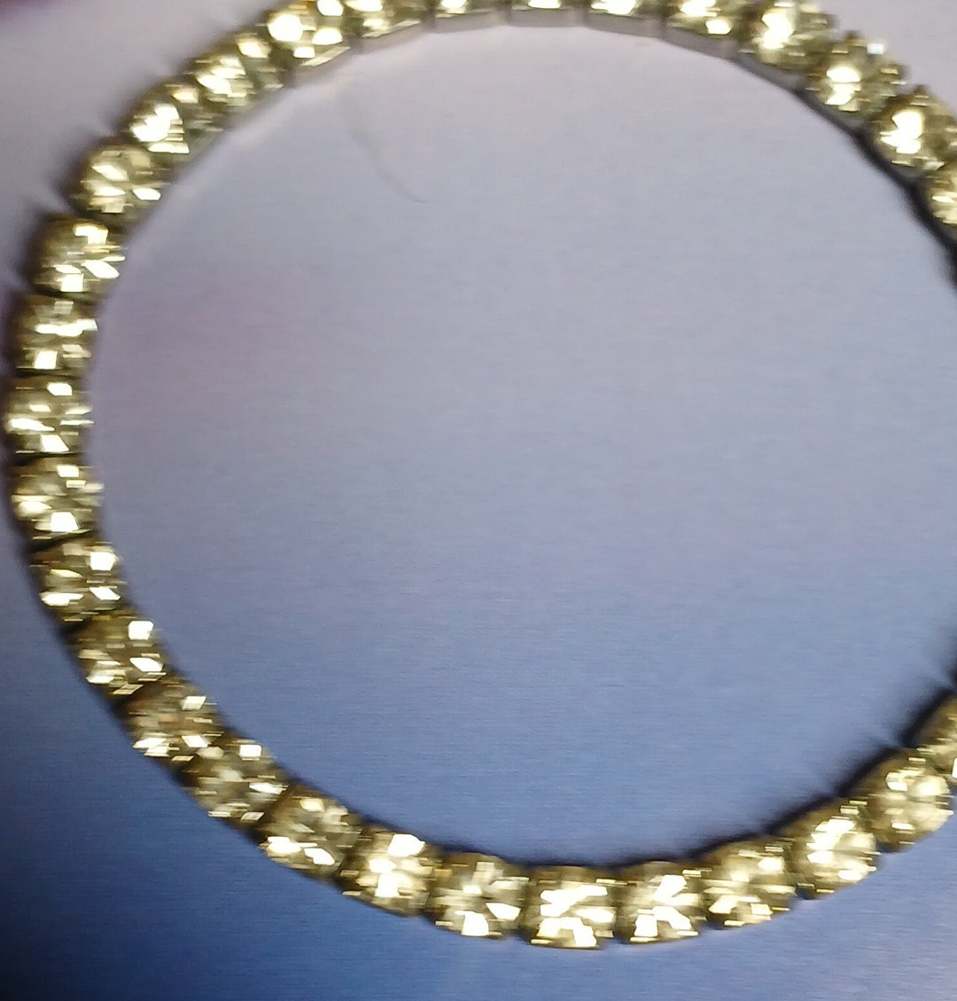 Silver Tone Round Clear Rhinetone Stretch Bracelet