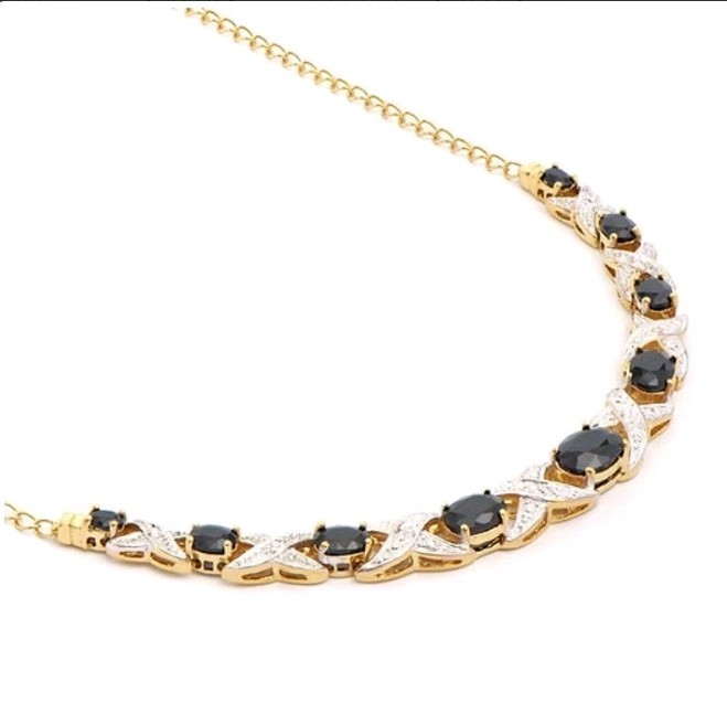 New 6.25 Ctw Natural Sapphire & Diamond Designer Necklace