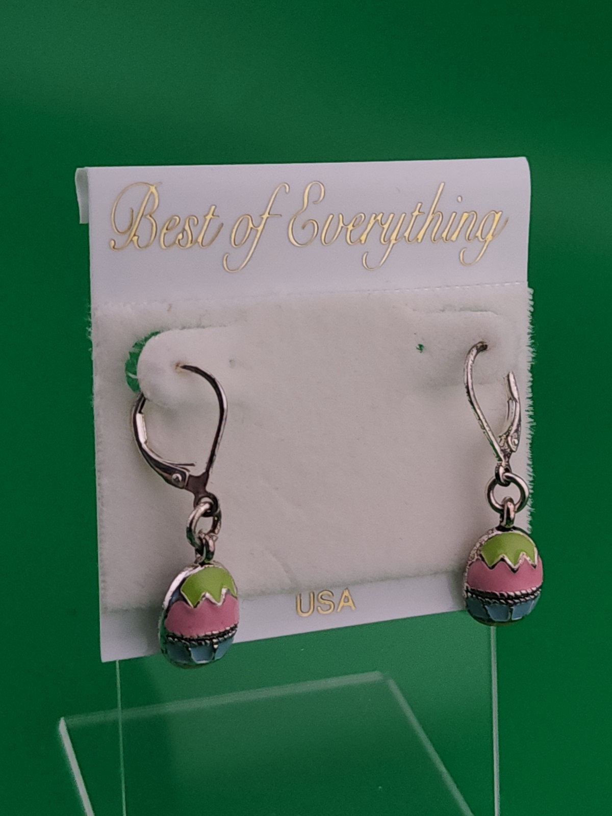 Easter Egg Pastel Silver Tone Leverback Earrings – Best Of Everything