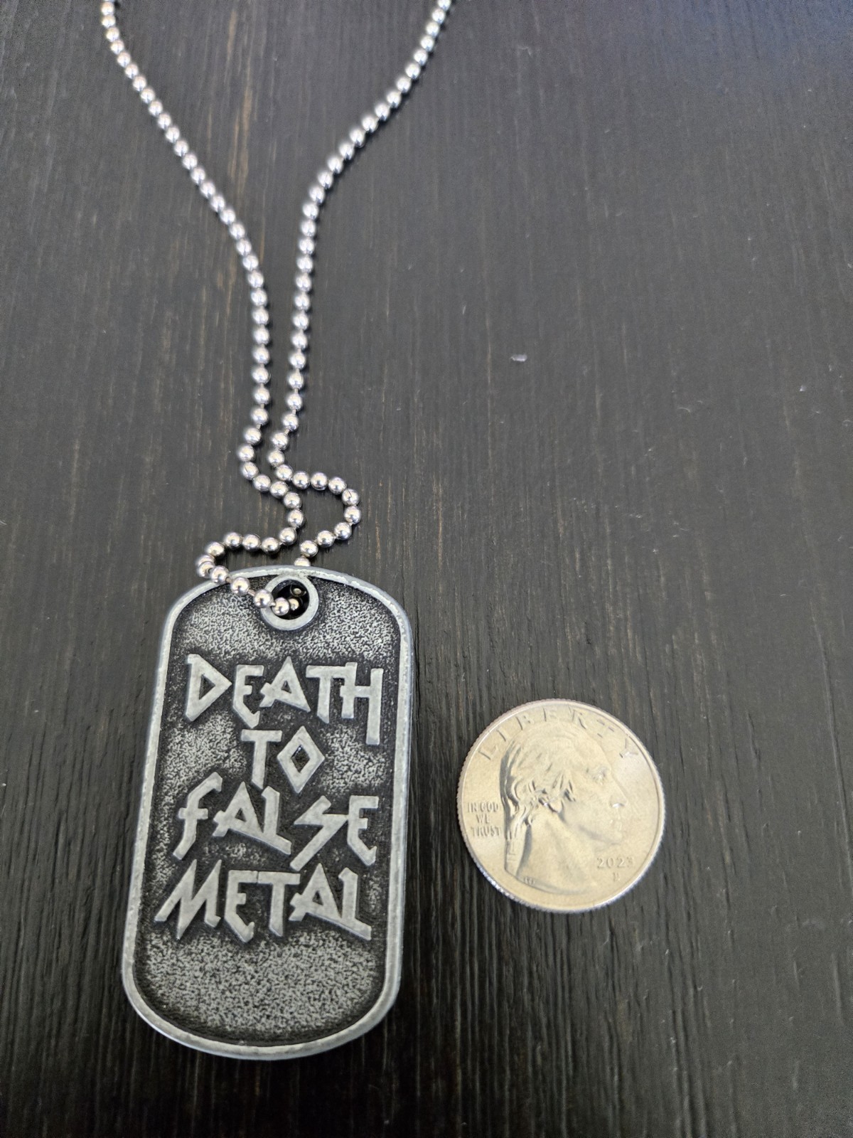 Death To False Metal Military Dog Tag Death Metal, Black Metal Attire