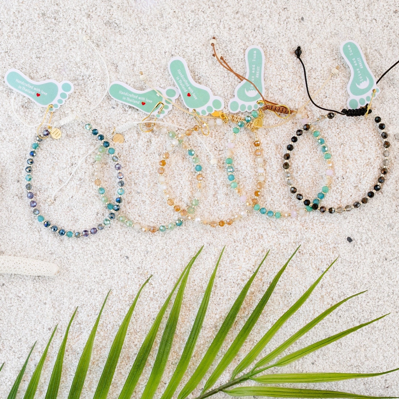 Lotus and Luna Adjustable Shimmer Anklet Bracelet