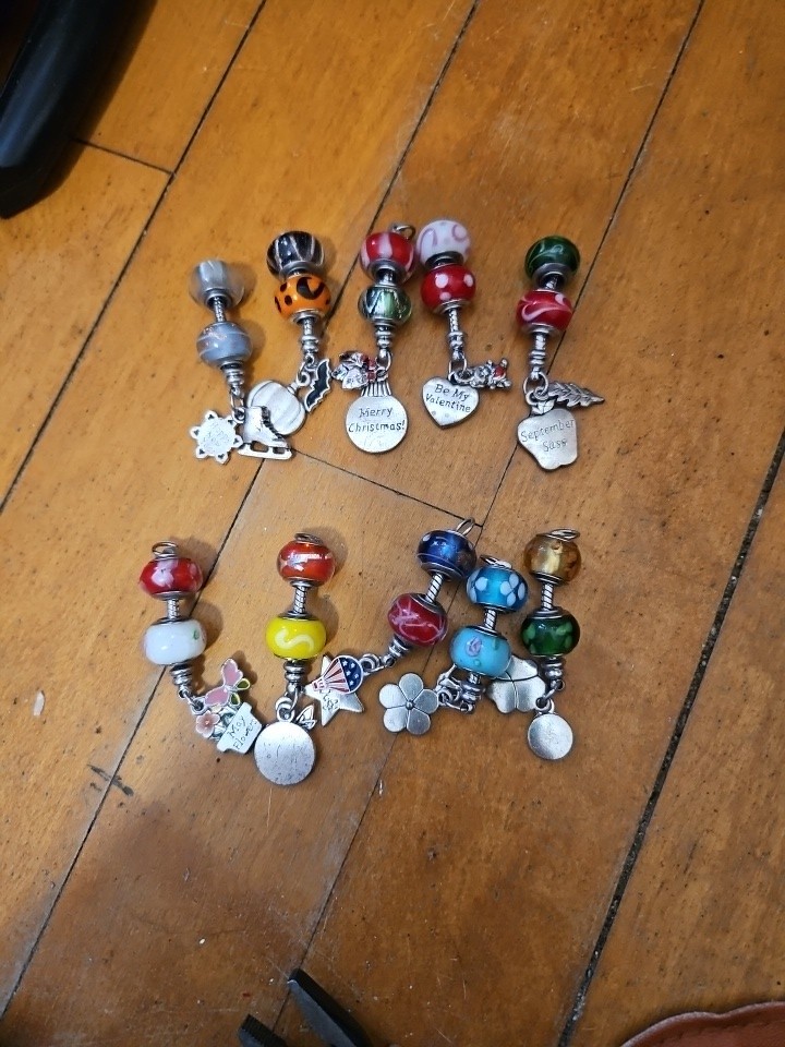 10 European Glass Bead Pendent Charms Bracelet Large Hole Style Beads Unknown