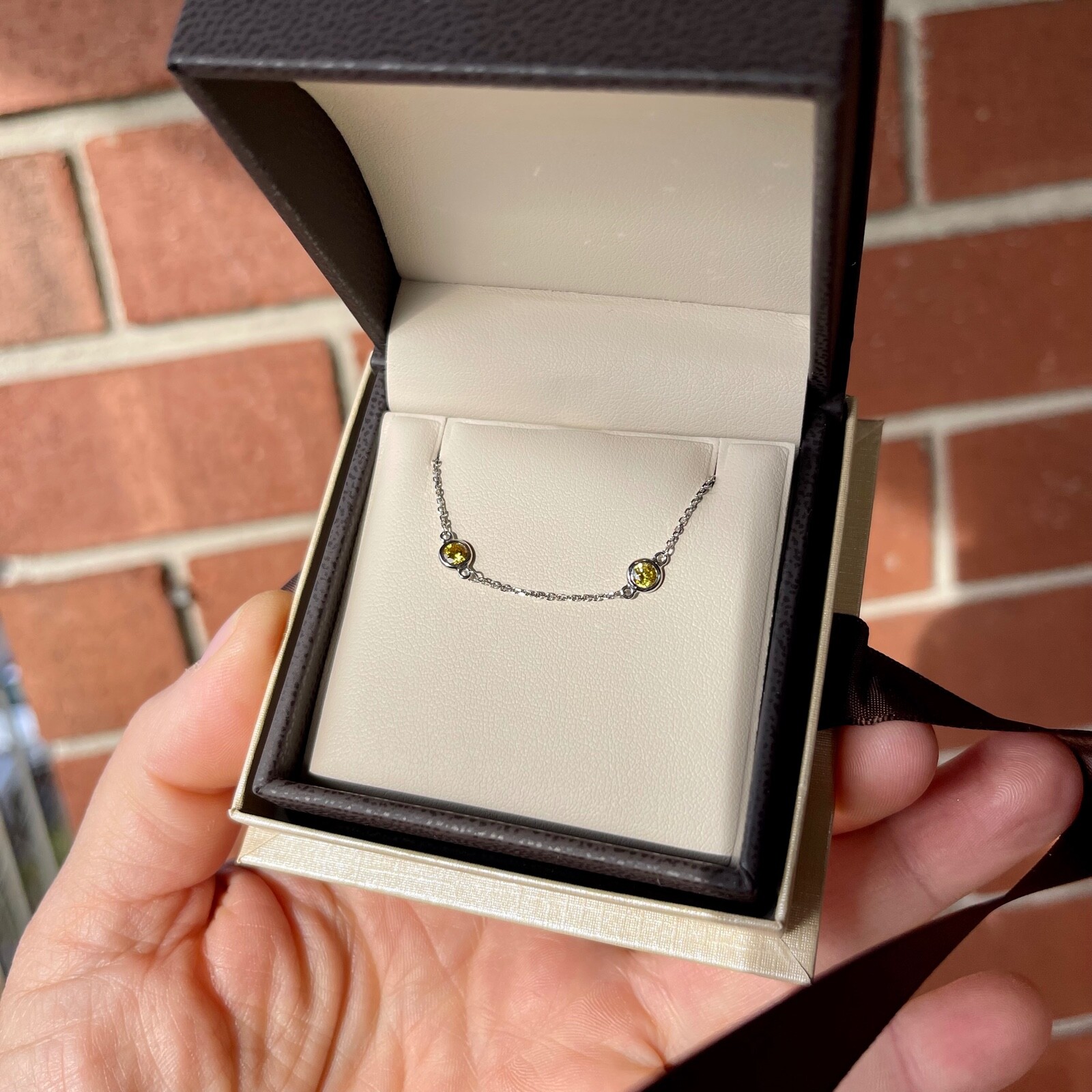 1 TCW Fancy Canary Yellow Diamond By The Yard Station Bracelet 14k Gold Man Made
