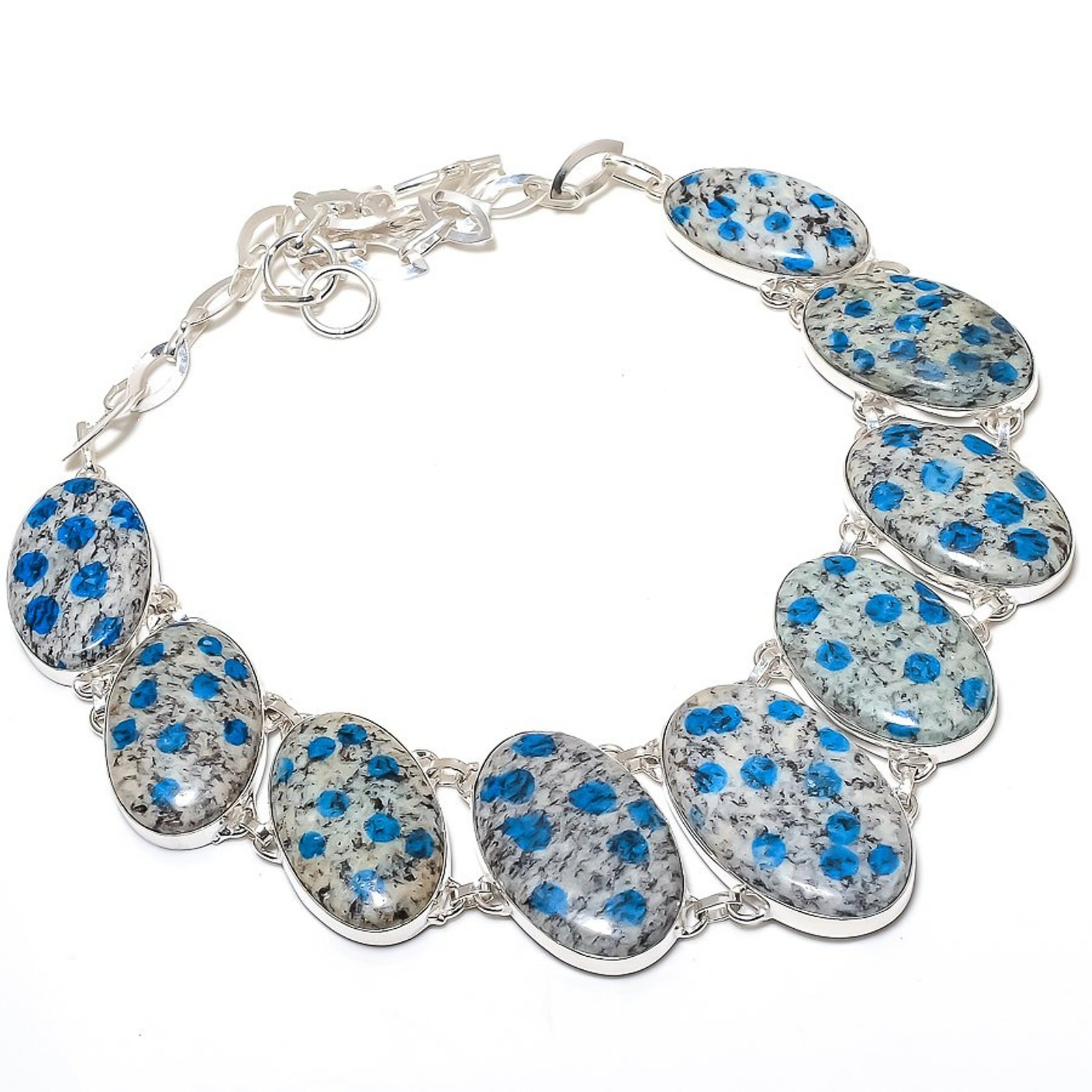 K2 Azurite Oval Shape Gemstone Ethnic Gift Jewelry Handmade Necklace 18″ SR 3272
