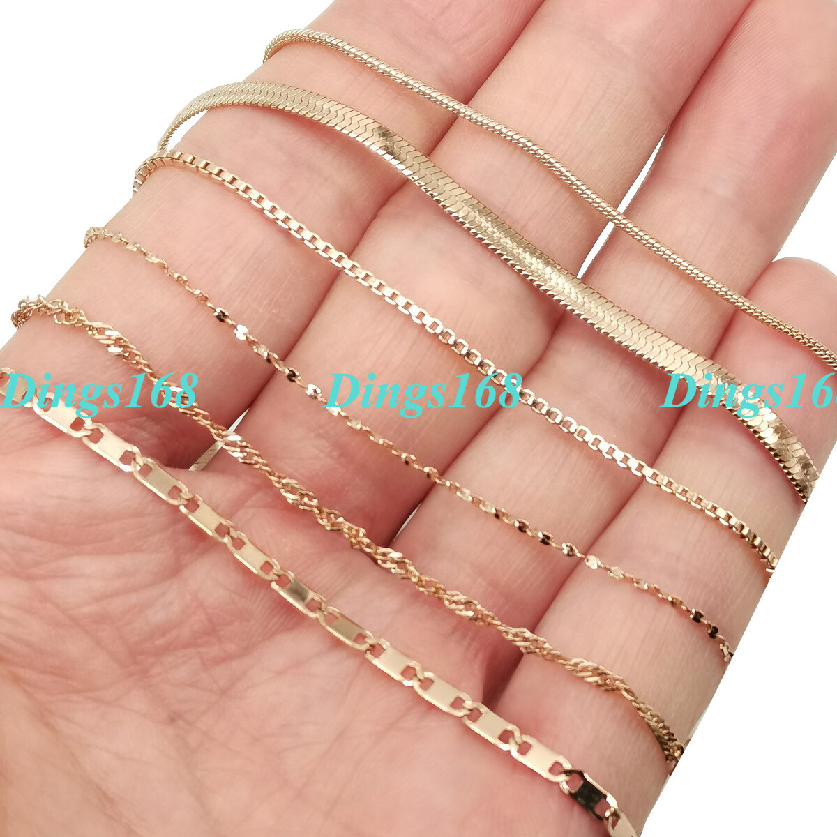 18K Rose Gold Filled Italian Necklace Chain 1mm/2mm/3mm Wide*16″/18″/20″/22″/24″