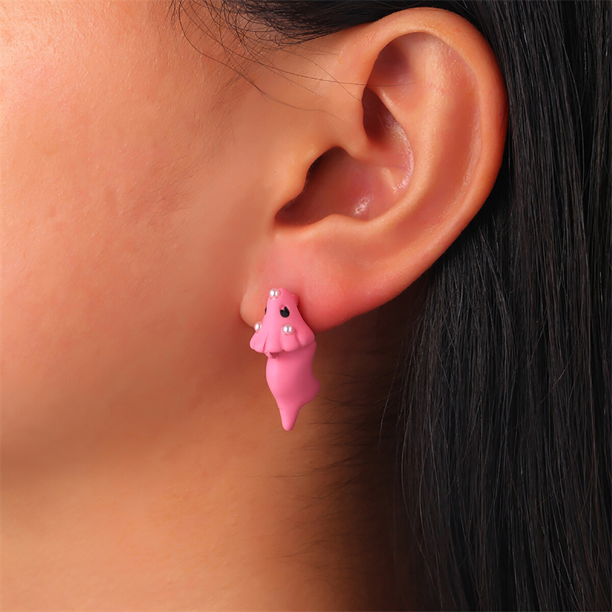 1 Pair Cute Animal Earring Bite Your Ear Cartoon Dinosaur Ear Studs Women Girls