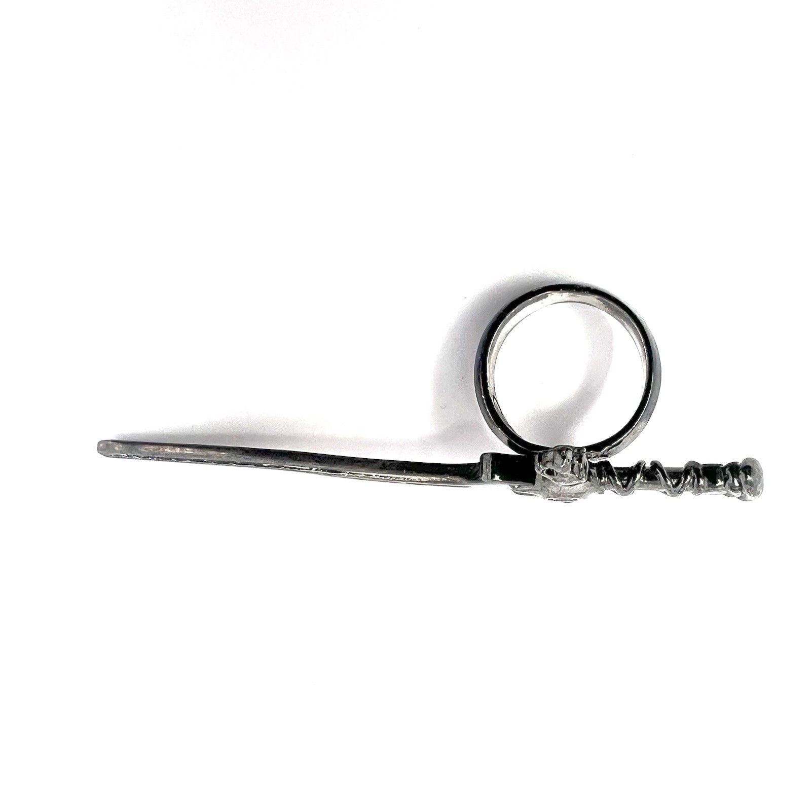 Han Cholo x Karma loop Sword Ring Gunmetal W/ Red Crystal Women’s Sz 5 Rare