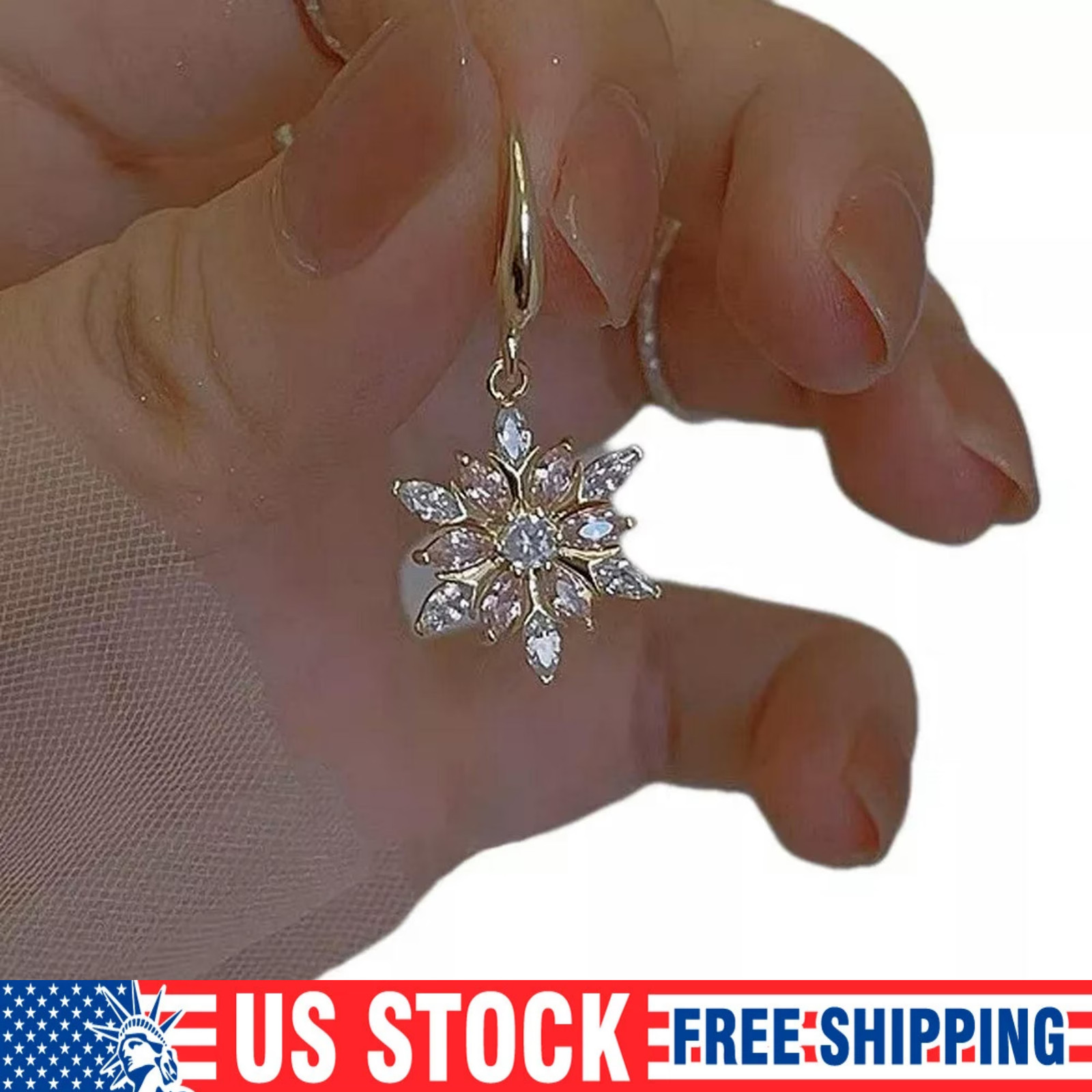Total of Exquisite Delicate Minimalist Snowflake Shaped Alloy Dangle Earrings