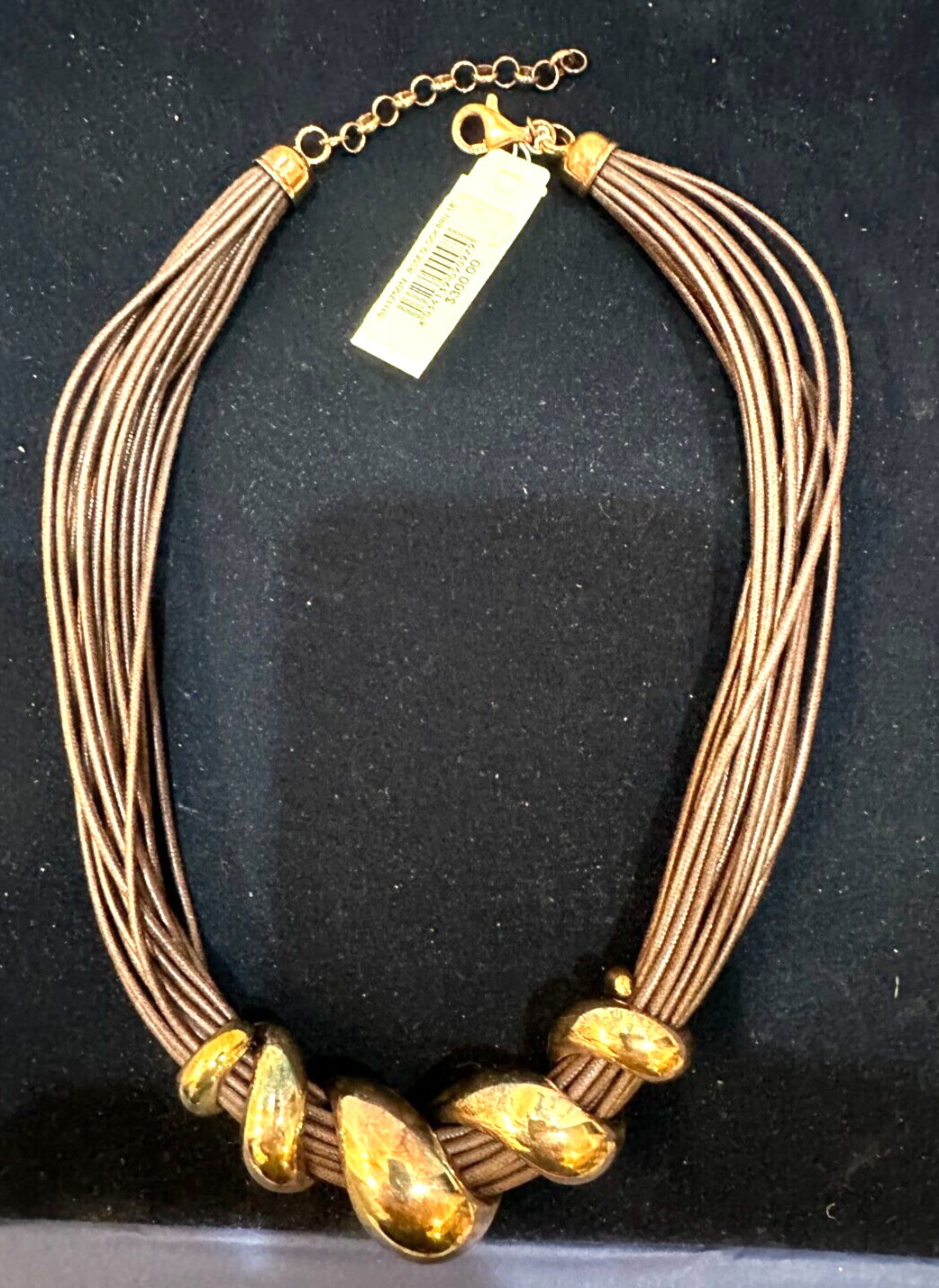 Crislu 18k gold Plated Sterling Silver Choker Necklace 18in, Old New Stock